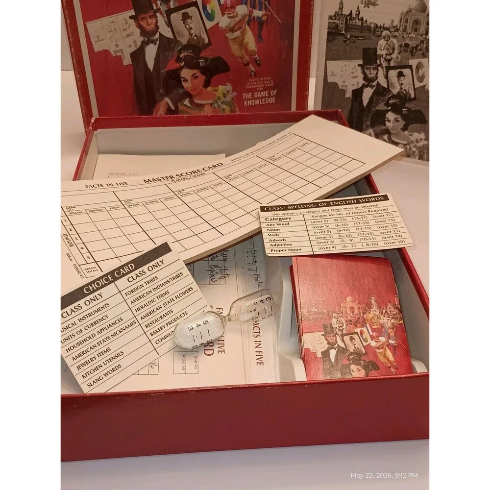 FACTS IN FIVE Vintage 1976 Board Game. The Game of Knowledge. Great Game!